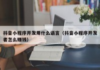 抖音小程序开发用什么语言（抖音小程序开发者怎么赚钱）