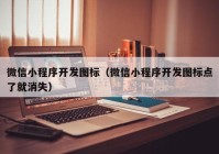 微信小程序开发图标（微信小程序开发图标点了就消失）