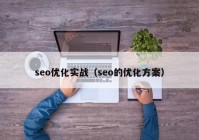 seo优化实战（seo的优化方案）