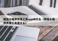 微信小程序开发工具app叫什么（微信小程序开发工具是什么）